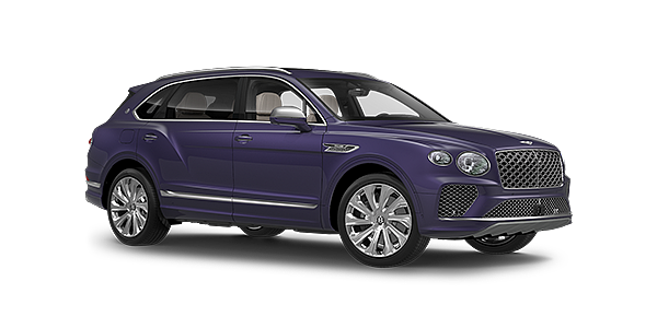 Bentley Shanghai - Pudong Bentayga Extended Wheelbase Mulliner luxury SUV front three quarter in Tanzanite Purple paint